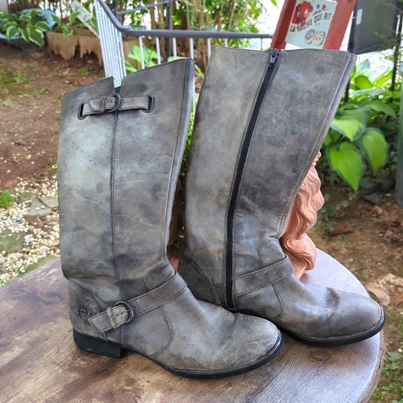 VINTAGE 🔥😎 BORN CROWN RIDING BOOTS 😎🔥 LADIES🩶9🩶KNEE-HI🩶  LEATHER🩶ZIP UP - Picture 1 of 16